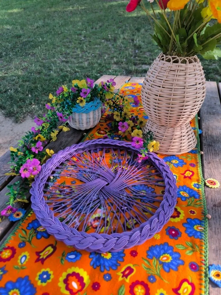 Rattan mor tepsi
