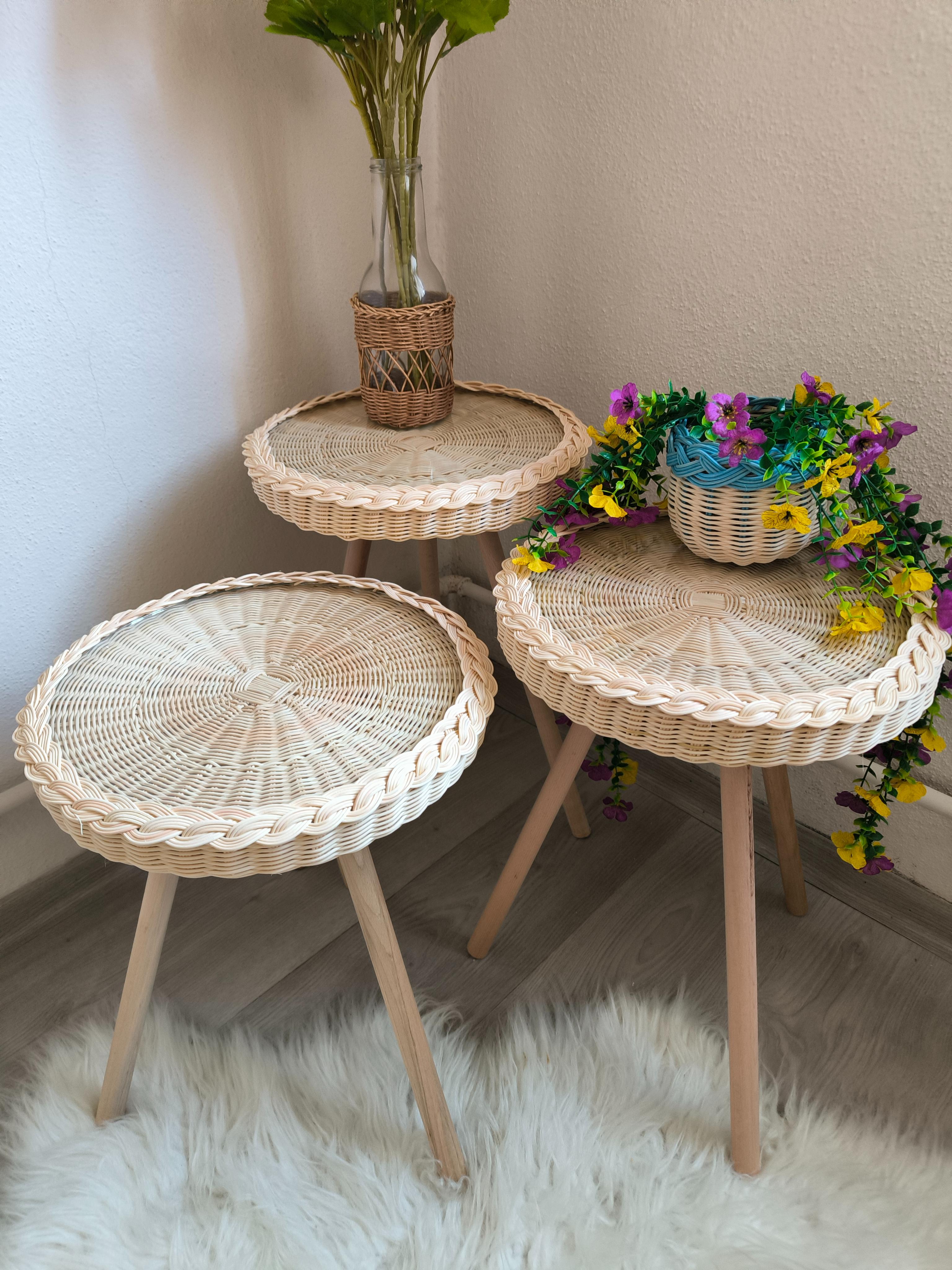 Bộ Bàn Cà Phê Zigon Mây Tre Có Kính