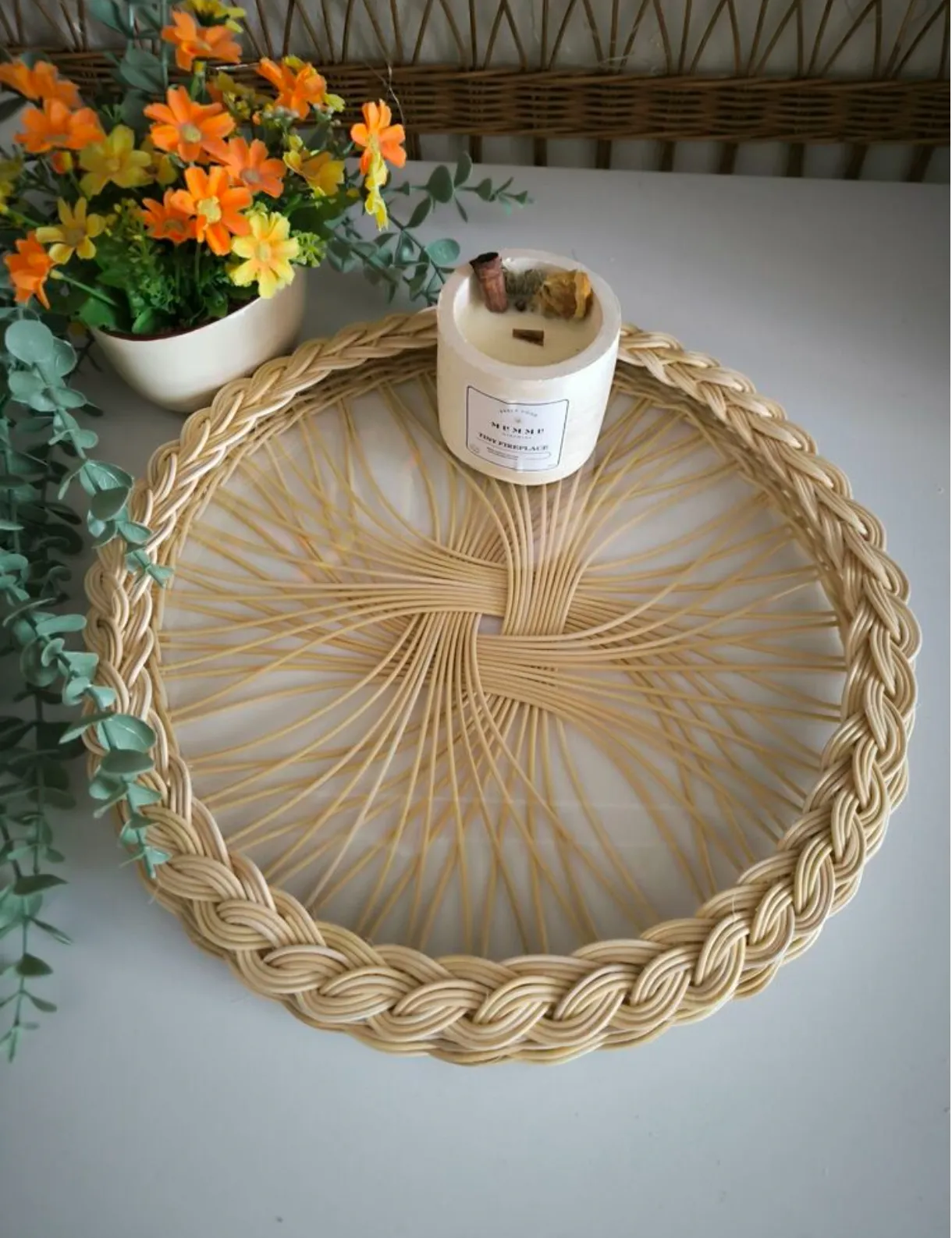 Rattan tepsi Natürel